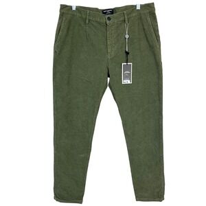 Daniele Alessandrini Grey Special Edition Army Green Corduroy Trouser Size 38